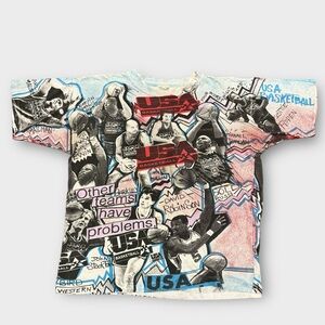 Vintage 1992 USA Basketball Olympics Magic Johnson AOP Shirt